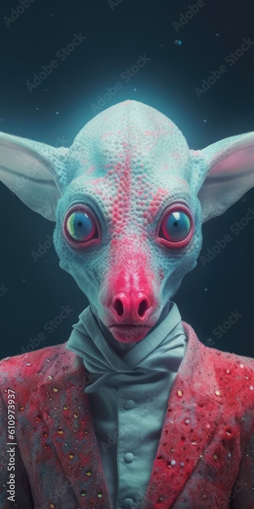 Wall mural alien lifeform from outer space made with generated ai