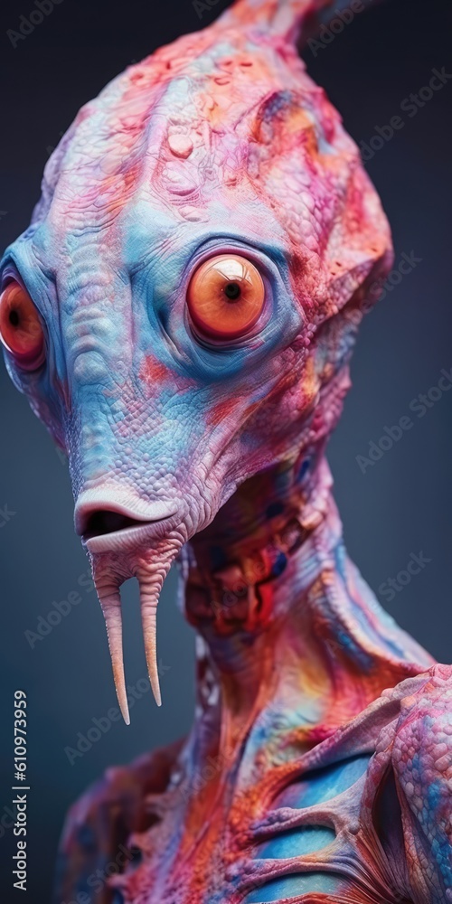 Wall mural alien lifeform from outer space made with generated ai