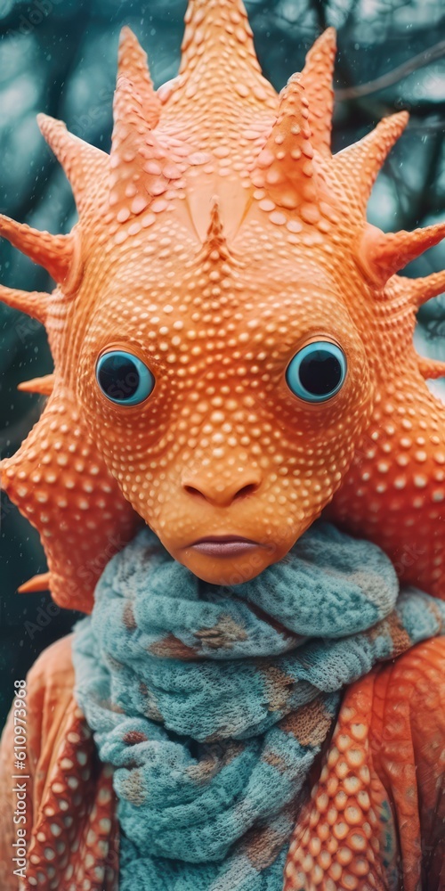 Wall mural alien lifeform from outer space made with generated ai