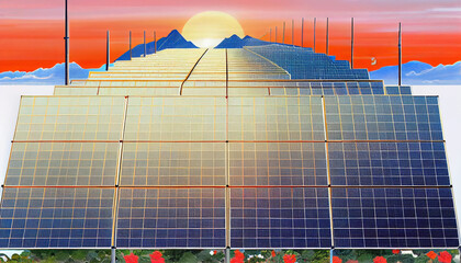 Generative AI solar panels on the roof