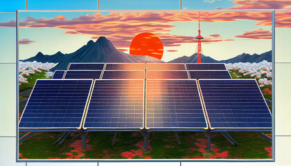 Generative AI solar panels on the roof