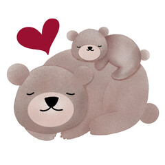 the Bear and heart symbol show love and feel