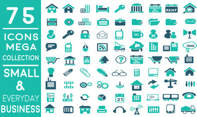 Premium Essential Flat Business Icons for Small Business and Everyday Use | Modern flat line icons set of global business services and worldwide operations. Premium quality 75+ icon pack.