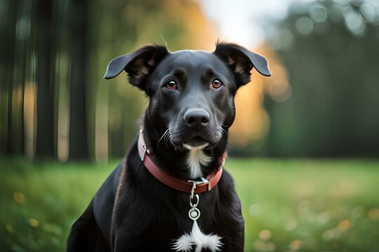 black and white dog