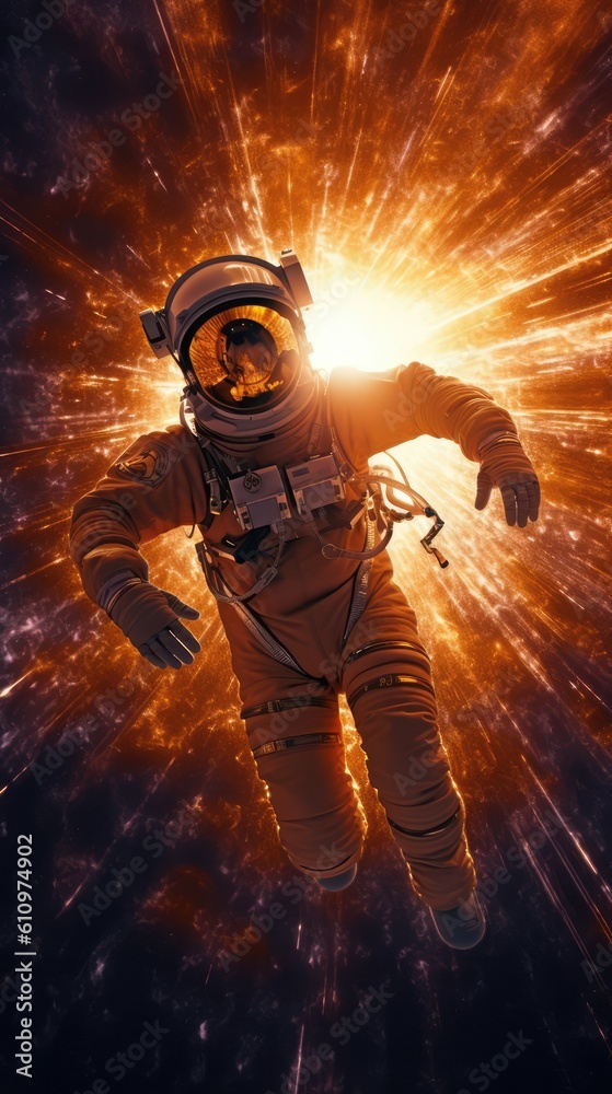 Poster astronaut exploring the universe