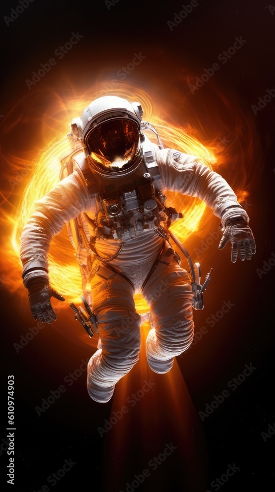Poster astronaut exploring the universe
