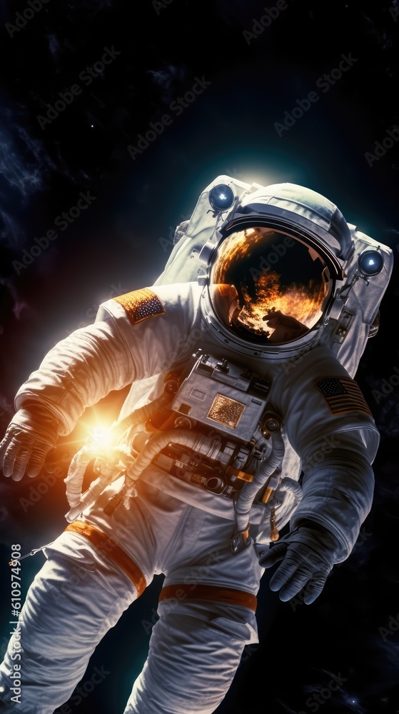 Poster astronaut exploring the universe