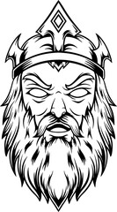 The king face mascot logo