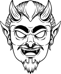 scary devil mascot illustration