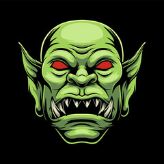 Scary Goblin head illustration