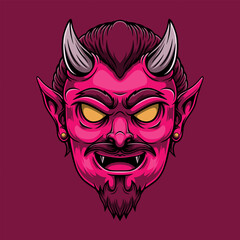 scary devil mascot illustration