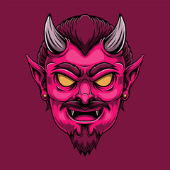 scary devil mascot illustration