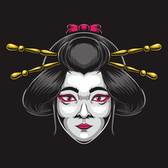 japanese geisha character illustration