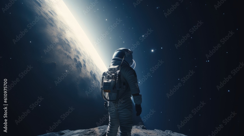 Canvas Prints astronaut exploring alien worlds in deep space