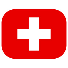 Flag of Switzerland in shape. Swiss flag in shape