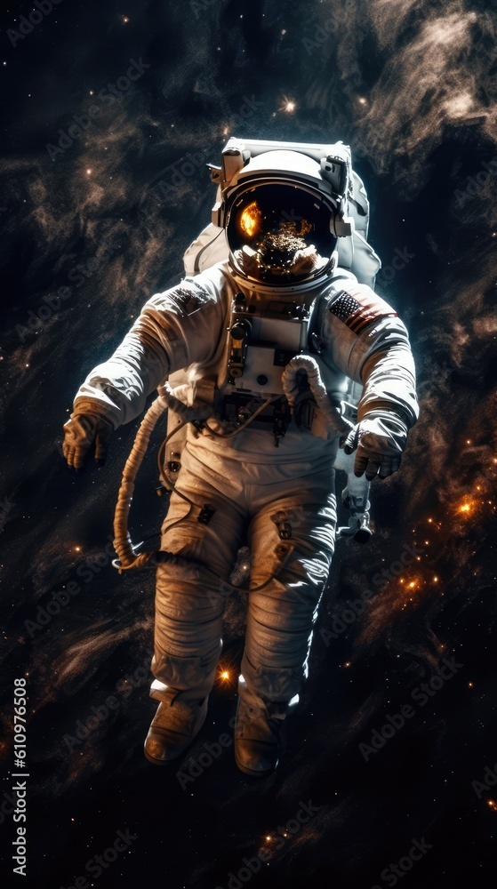 Poster astronaut exploring the universe