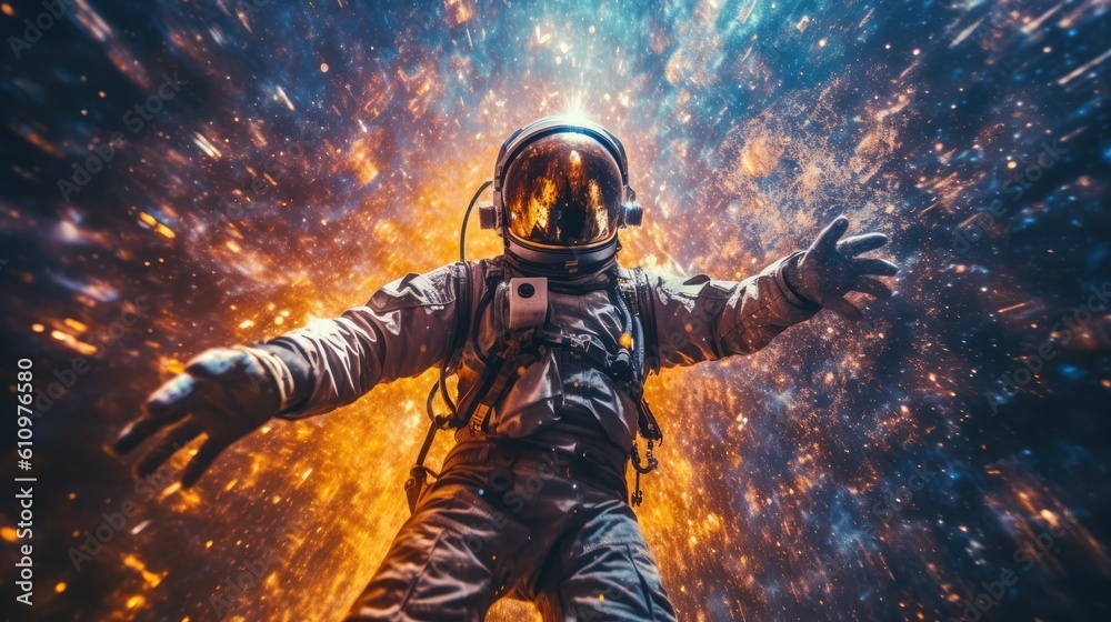 Wall mural astronaut exploring the universe