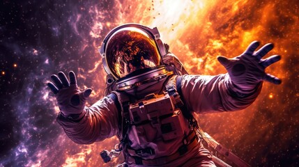 Fototapeta premium Astronaut exploring the universe