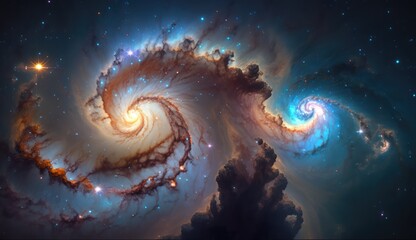 Galaxy in deep space made with generated ai