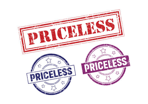 Priceless Rubber sign or Stamp, Grunge rubber Stamp, Sale badge Vintage old texture