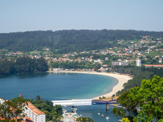 Vista panorámica de la playa Magdalena. Cabanas, A Coruña, España.
