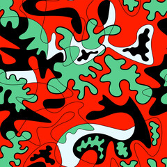 Abstract urban vector seamless artwork with surreal pattern 