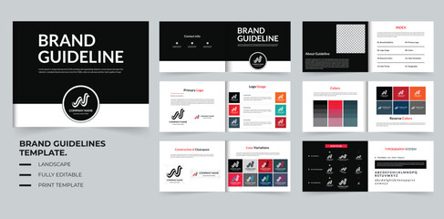 Brand Guidelines template or Brand manual template design