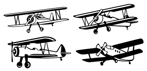 Biplane SVG, Airplane SVG bundle, Plane SVG, Fighter Airplane SVG, Biplane icon  © Nina