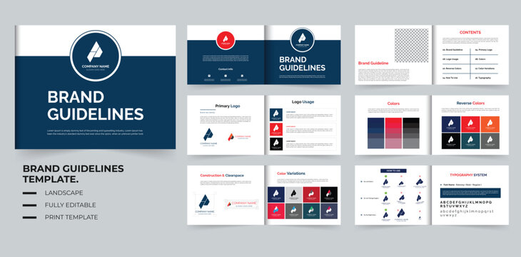Brand Guidelines template design 12 Pages design