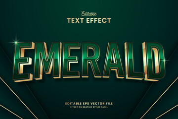decorative emerald golden editable text effect vector design