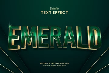Poster decorative emerald golden editable text effect vector design © OreNyee
