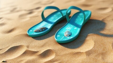 Fototapeta na wymiar flip flops on the beach
