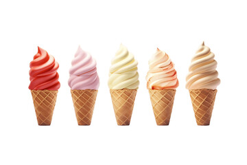 Isolated Ice Cream Cones Transparent Background. Generative AI