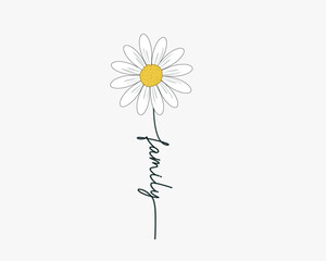 family daisy flower vector