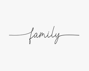family hand written vector design