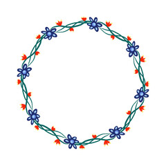 Round floral frame for your design.Floral frame wreaths for wedding invitations.