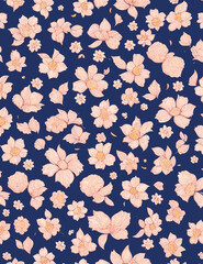 Beautiful vector seamless floral pattern with watercolor hand drawn gentle summer flowers. Stock illustration. Natural artwork.