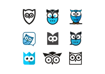 Fotobehang Owl Logo Set Owl logo design with concept and creative © GRAY