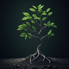A flourishing tree sapling, symbolizing hope and environmental responsibility on Earth Day. generative AI