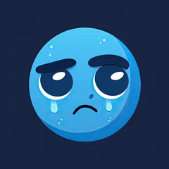 Fototapeta premium blue sad emoji tears - by generative ai