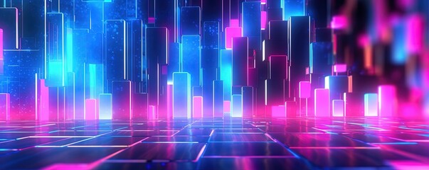 abstract futuristic background with gold PINK blue glowing neon moving high speed wave lines and bokeh lights. Data transfer concept Fantastic wallpaper, Ai Generative