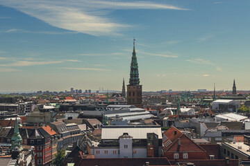 Fototapeta na wymiar beautiful top view of the city of Copenhagen, Denmark