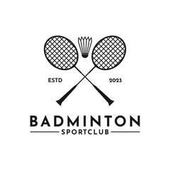 Vintage retro badminton logo design idea