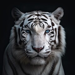 Fototapeta premium a white tiger with blue eyes