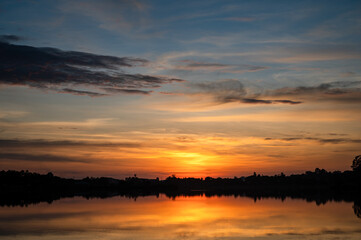 Fototapeta na wymiar Beautiful cloud and sky on sunset landscape.