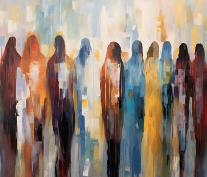 A painting addressing the concept of social justice and the pursuit of a more equitable society. Generative AI