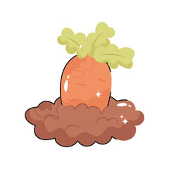 Carrot doodle vector outline Sticker. EPS 10 file