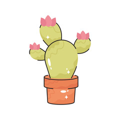 Cactus doodle vector outline Sticker. EPS 10 file