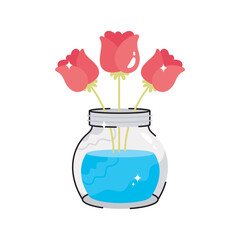 Flower pot doodle vector outline Sticker. EPS 10 file