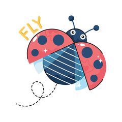 Ladybug doodle vector outline Sticker. EPS 10 file